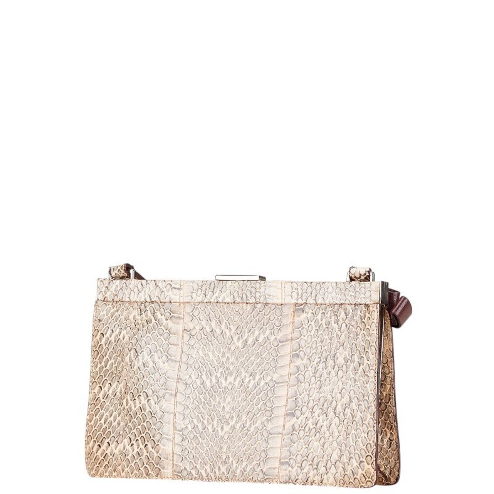 Miu Miu Shoulder Leather Beige Tan Python Rion Hobo Bag